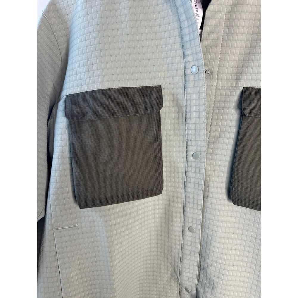 Lululemon Grid Fleece Hiking Overshirt Laurel Green Medium Olive LW3FO3S Size 8 - Picture 10 of 14